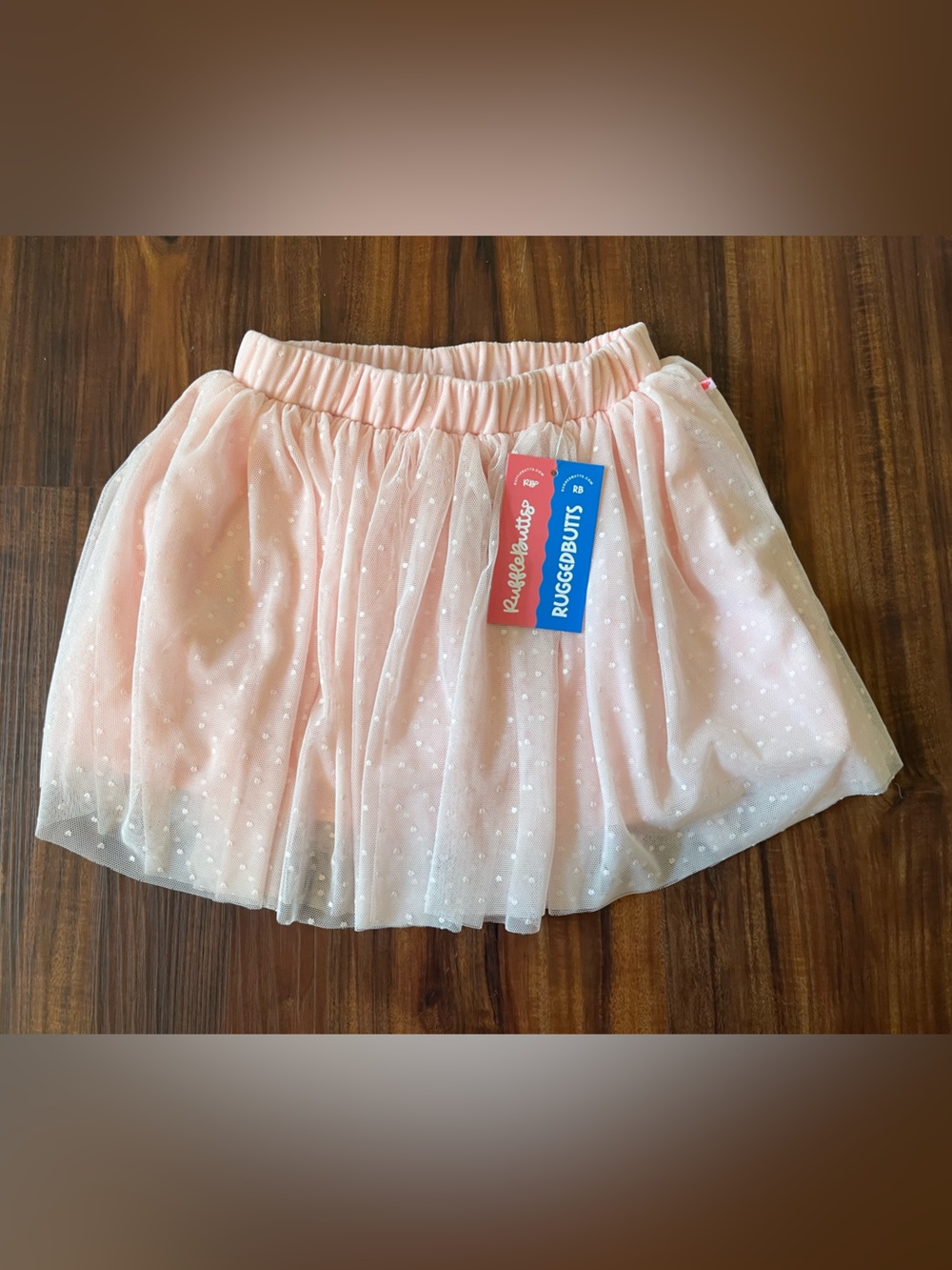 NWT RuffleButts Baby Pink Dotted Tulle Skirt 4T